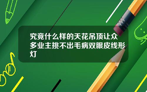 究竟什么样的天花吊顶让众多业主挑不出毛病双眼皮线形灯