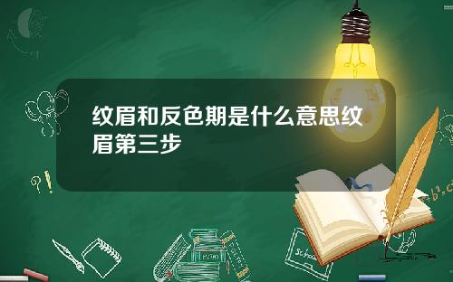 纹眉和反色期是什么意思纹眉第三步