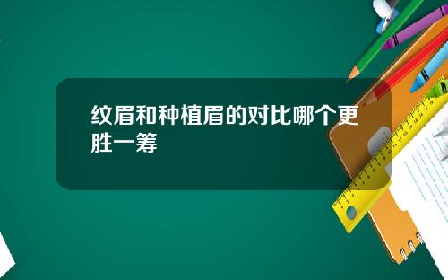 纹眉和种植眉的对比哪个更胜一筹