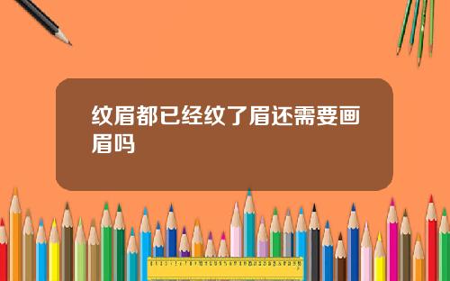 纹眉都已经纹了眉还需要画眉吗