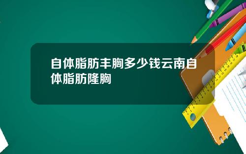 自体脂肪丰胸多少钱云南自体脂肪隆胸