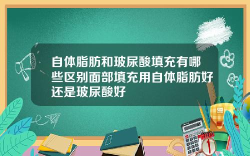 自体脂肪和玻尿酸填充有哪些区别面部填充用自体脂肪好还是玻尿酸好