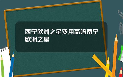西宁欧洲之星费用高吗南宁欧洲之星