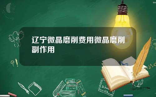 辽宁微晶磨削费用微晶磨削副作用