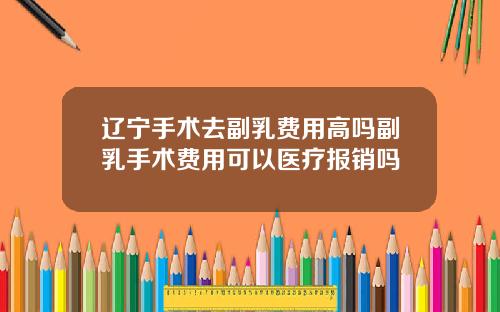 辽宁手术去副乳费用高吗副乳手术费用可以医疗报销吗