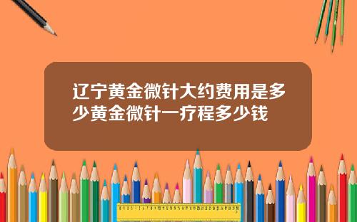 辽宁黄金微针大约费用是多少黄金微针一疗程多少钱