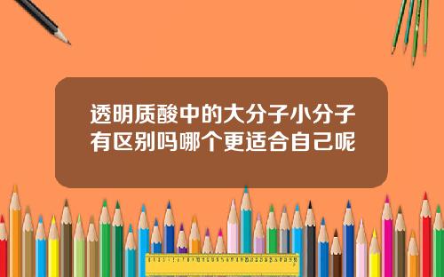 透明质酸中的大分子小分子有区别吗哪个更适合自己呢