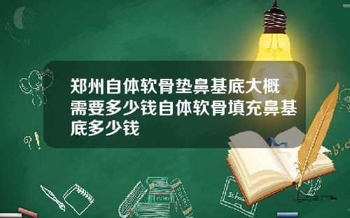 郑州自体软骨垫鼻基底大概需要多少钱自体软骨填充鼻基底多少钱