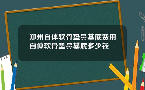 郑州自体软骨垫鼻基底费用自体软骨垫鼻基底多少钱
