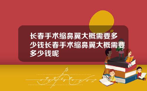 长春手术缩鼻翼大概需要多少钱长春手术缩鼻翼大概需要多少钱呢