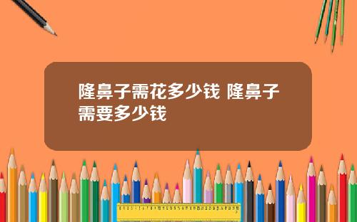 隆鼻子需花多少钱 隆鼻子需要多少钱