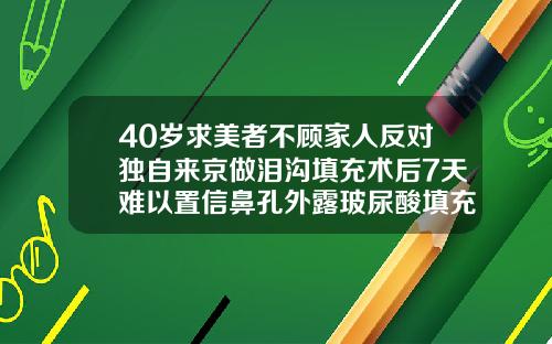 40岁求美者不顾家人反对独自来京做泪沟填充术后7天难以置信鼻孔外露玻尿酸填充操作视频