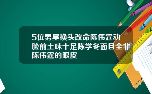 5位男星换头改命陈伟霆动脸前土味十足陈学冬面目全非陈伟霆的眼皮