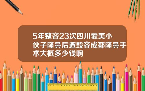 5年整容23次四川爱美小伙子隆鼻后遭毁容成都隆鼻手术大概多少钱啊