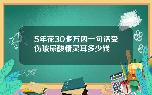 5年花30多万因一句话受伤玻尿酸精灵耳多少钱