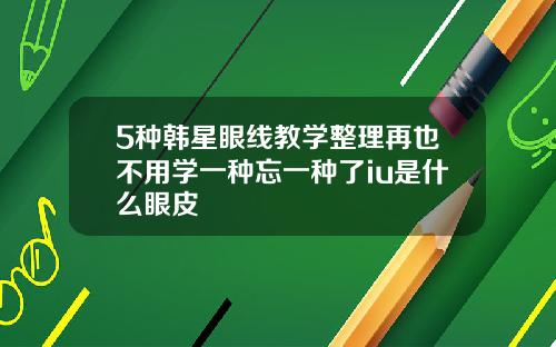 5种韩星眼线教学整理再也不用学一种忘一种了iu是什么眼皮