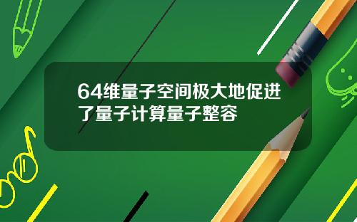 64维量子空间极大地促进了量子计算量子整容