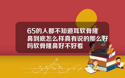 65的人都不知道耳软骨隆鼻到底怎么样真有说的那么好吗软骨隆鼻好不好看
