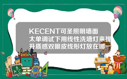 KECENT可圣照明墙面太单调试下用线性洗墙灯来提升质感双眼皮线形灯放在哪一层