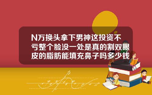 N万换头拿下男神这投资不亏整个脸没一处是真的割双眼皮的脂肪能填充鼻子吗多少钱一支