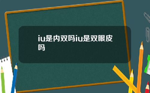 iu是内双吗iu是双眼皮吗