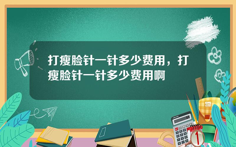 打瘦脸针一针多少费用，打瘦脸针一针多少费用啊