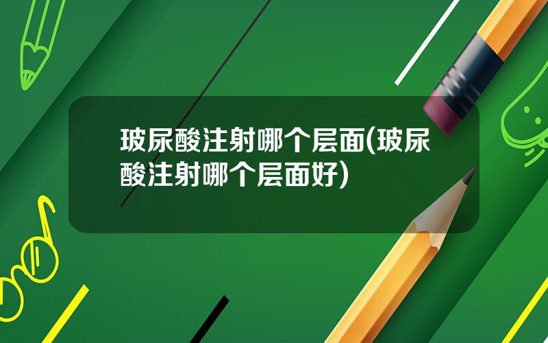 玻尿酸注射哪个层面(玻尿酸注射哪个层面好)