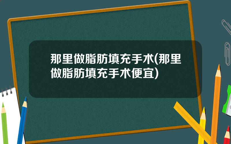 那里做脂肪填充手术(那里做脂肪填充手术便宜)